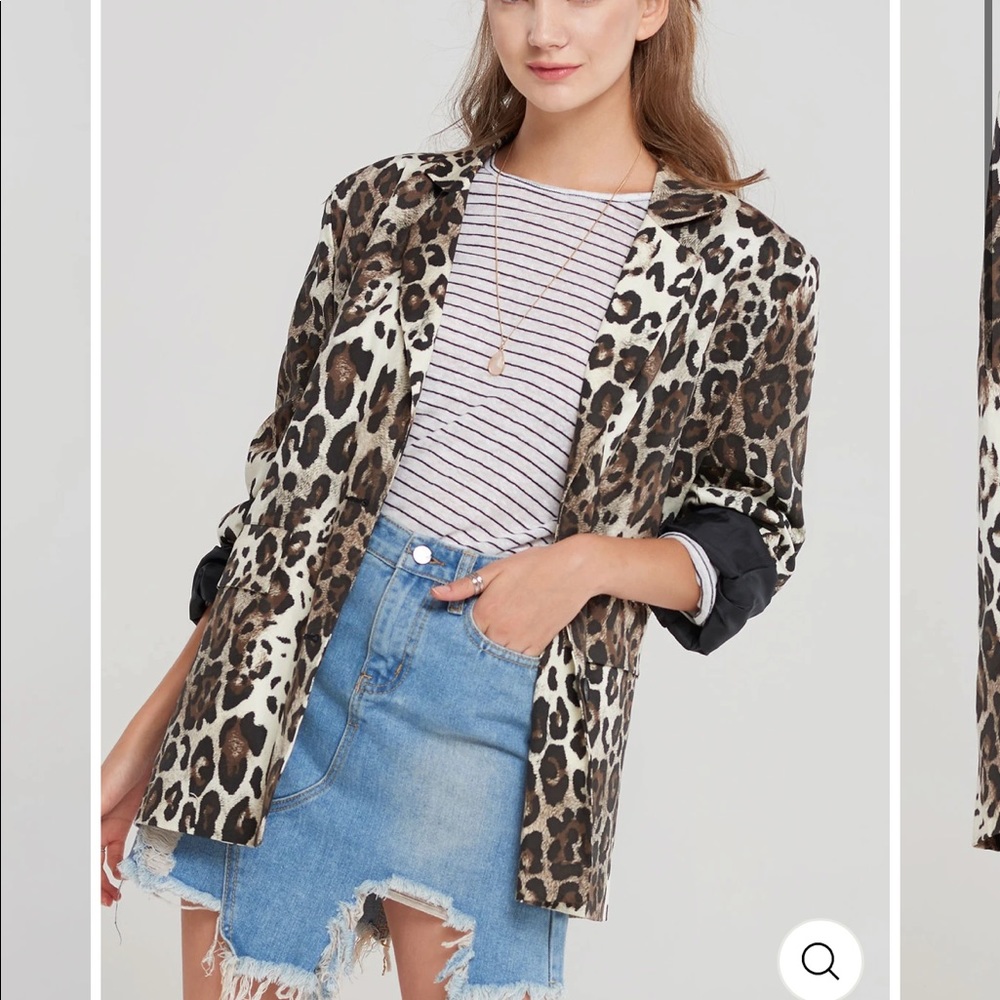 Storets Stella Leopard Print Blazer